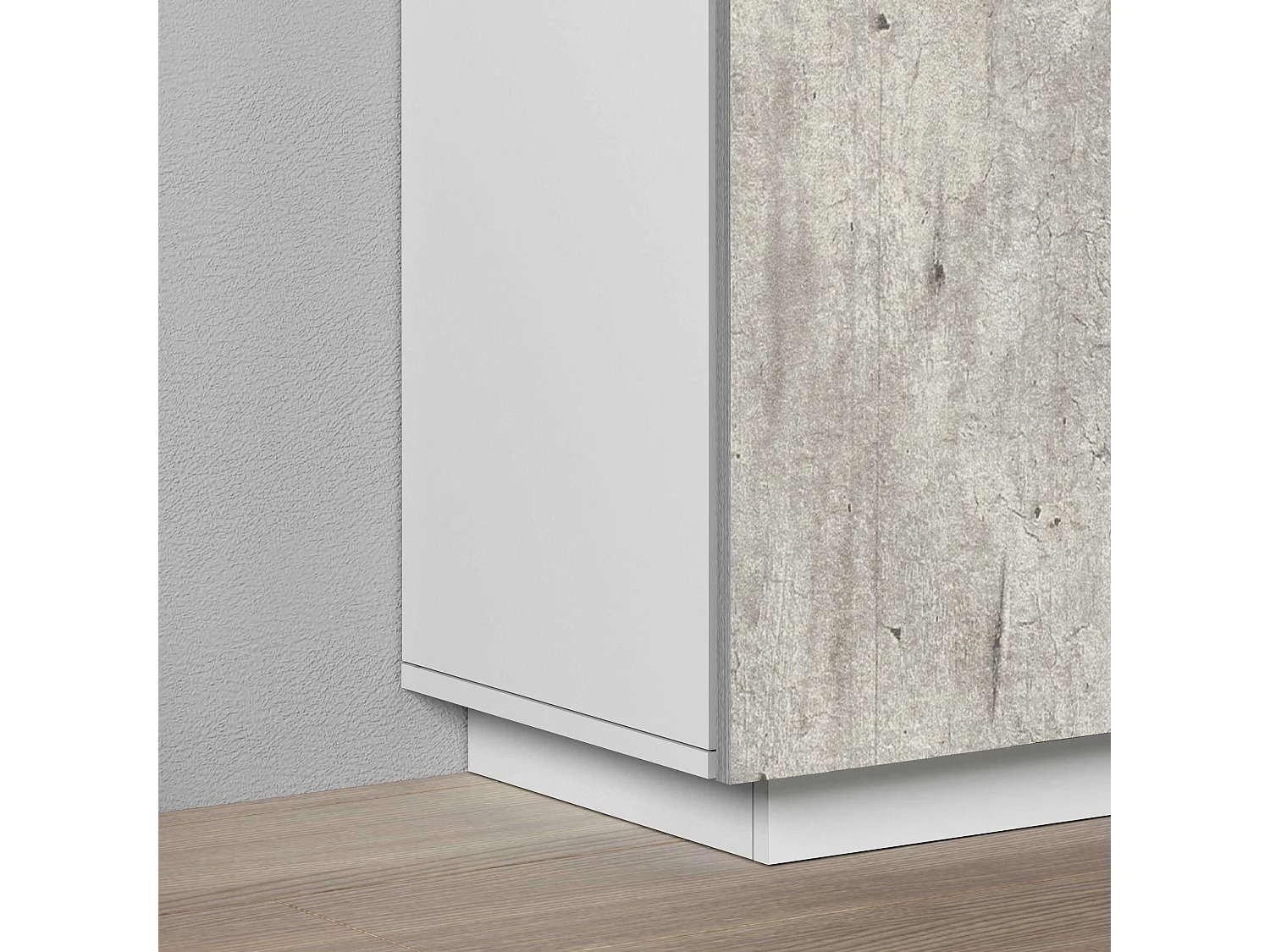 Armadio multiuso Easy a 2 ante bianco opaco e cemento 79,20x38x86 cm