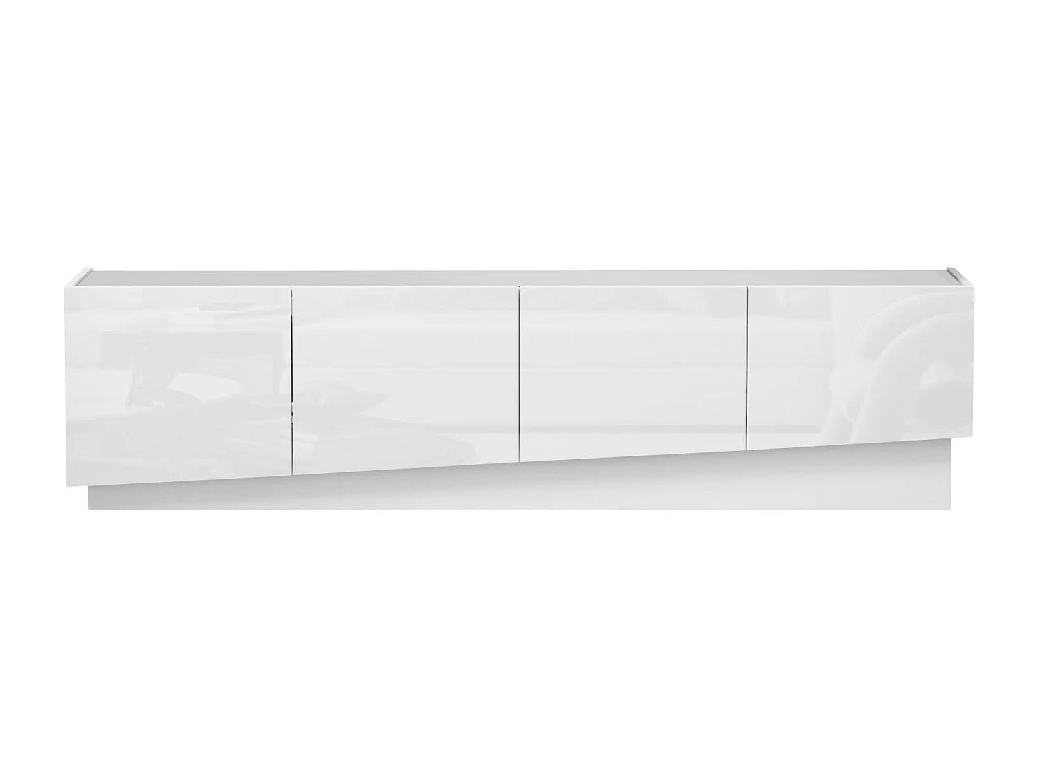 Mobile porta TV Vela con 4 ante colore bianco lucido 180x35x45,4 cm