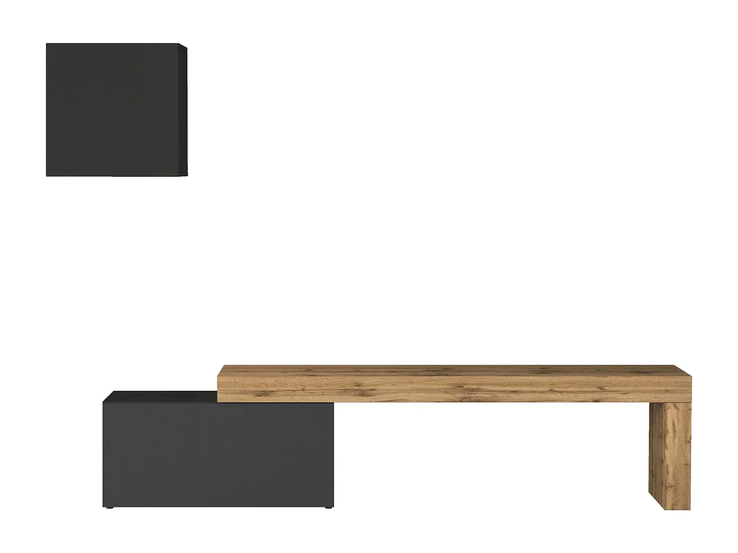 Parete attrezzata Chronos set soggiorno antracite opaco e rovere 180/260x40 cm