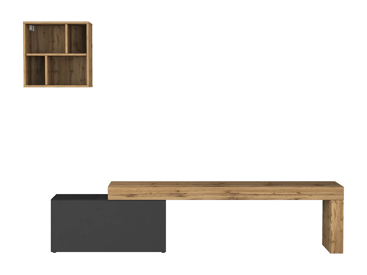 Parete attrezzata Chronos set soggiorno antracite opaco e rovere 180/260x40 cm