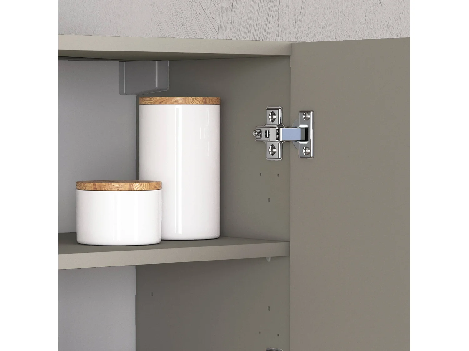 Parete attrezzata Chronos set soggiorno tortora opaco e rovere 180/290x40 cm