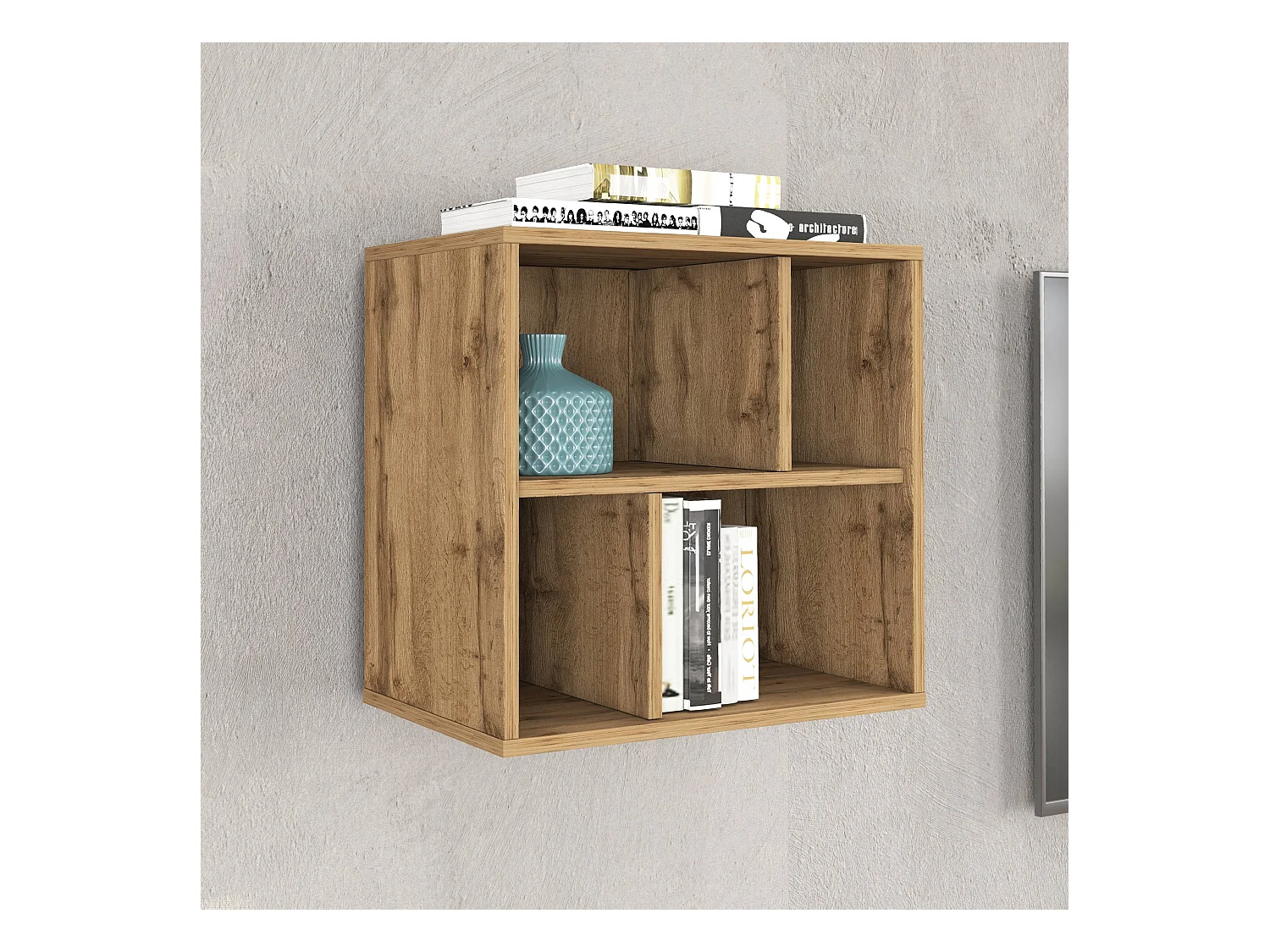 Parete attrezzata Chronos set soggiorno tortora opaco e rovere 190/350x40 cm