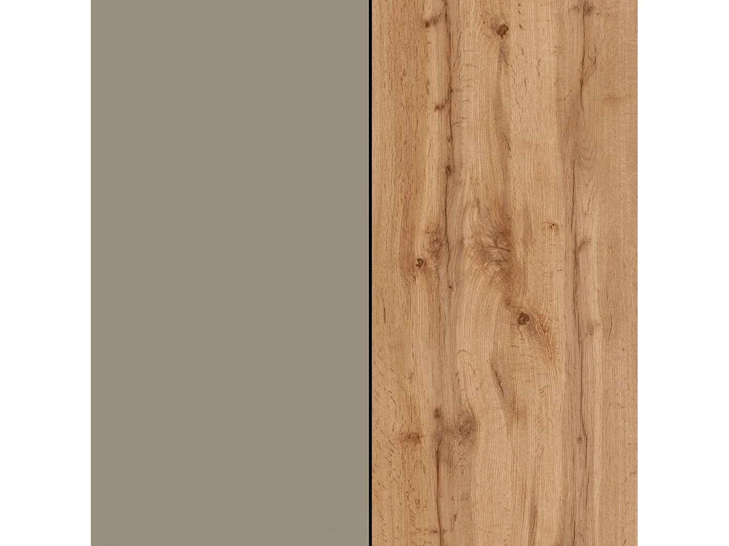 Parete attrezzata Chronos set soggiorno tortora opaco e rovere 190/350x40 cm