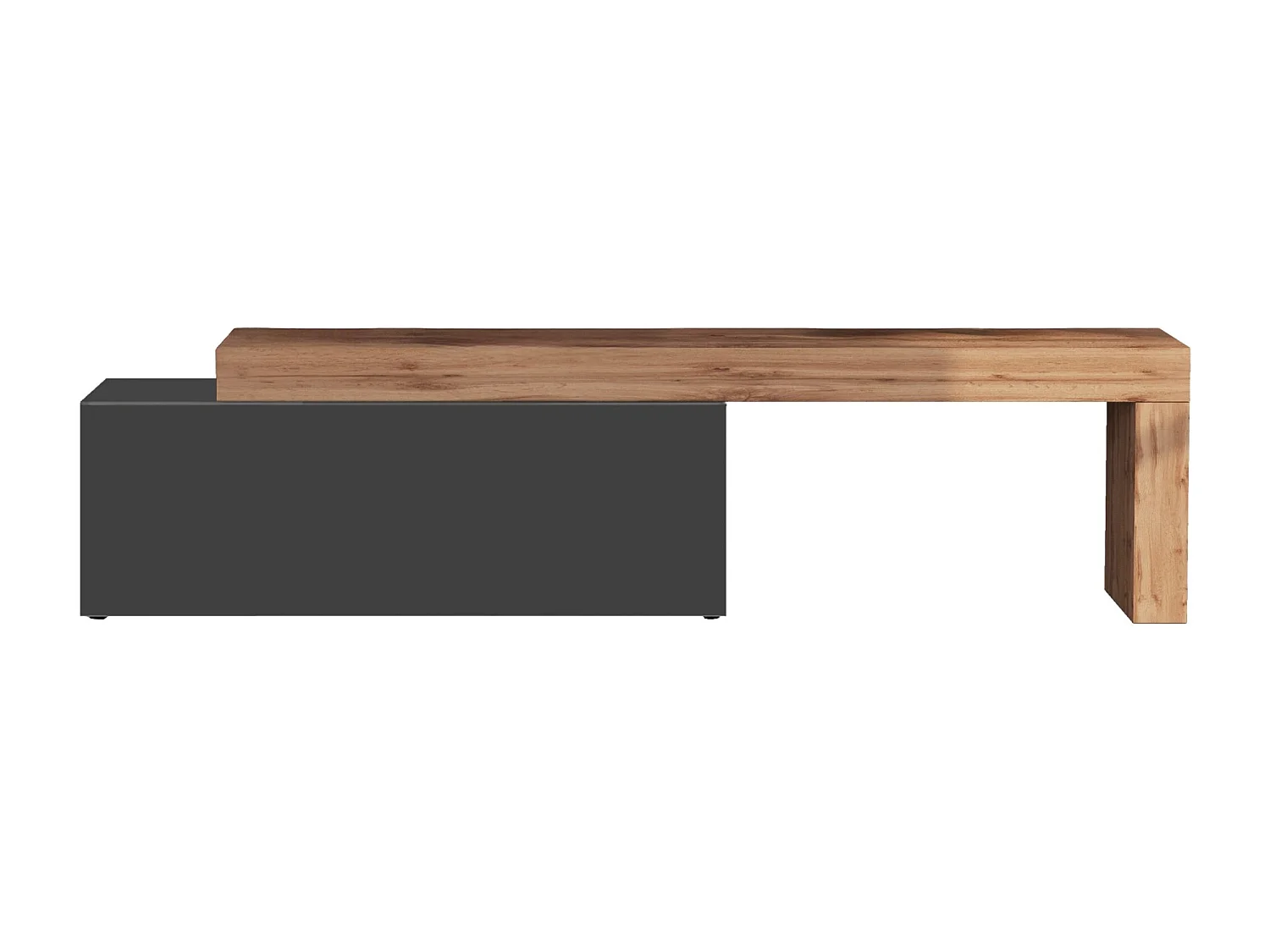 Mobile porta tv Chronos estensibile con 1 anta a ribalta antracite/rovere 180/290x40x51 cm