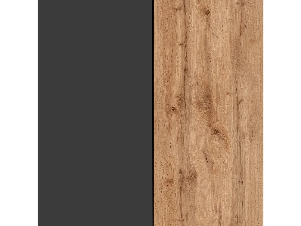Conjunto de mueble de TV Chronos para salón en gris antracita mate y roble 180/290x40 cm