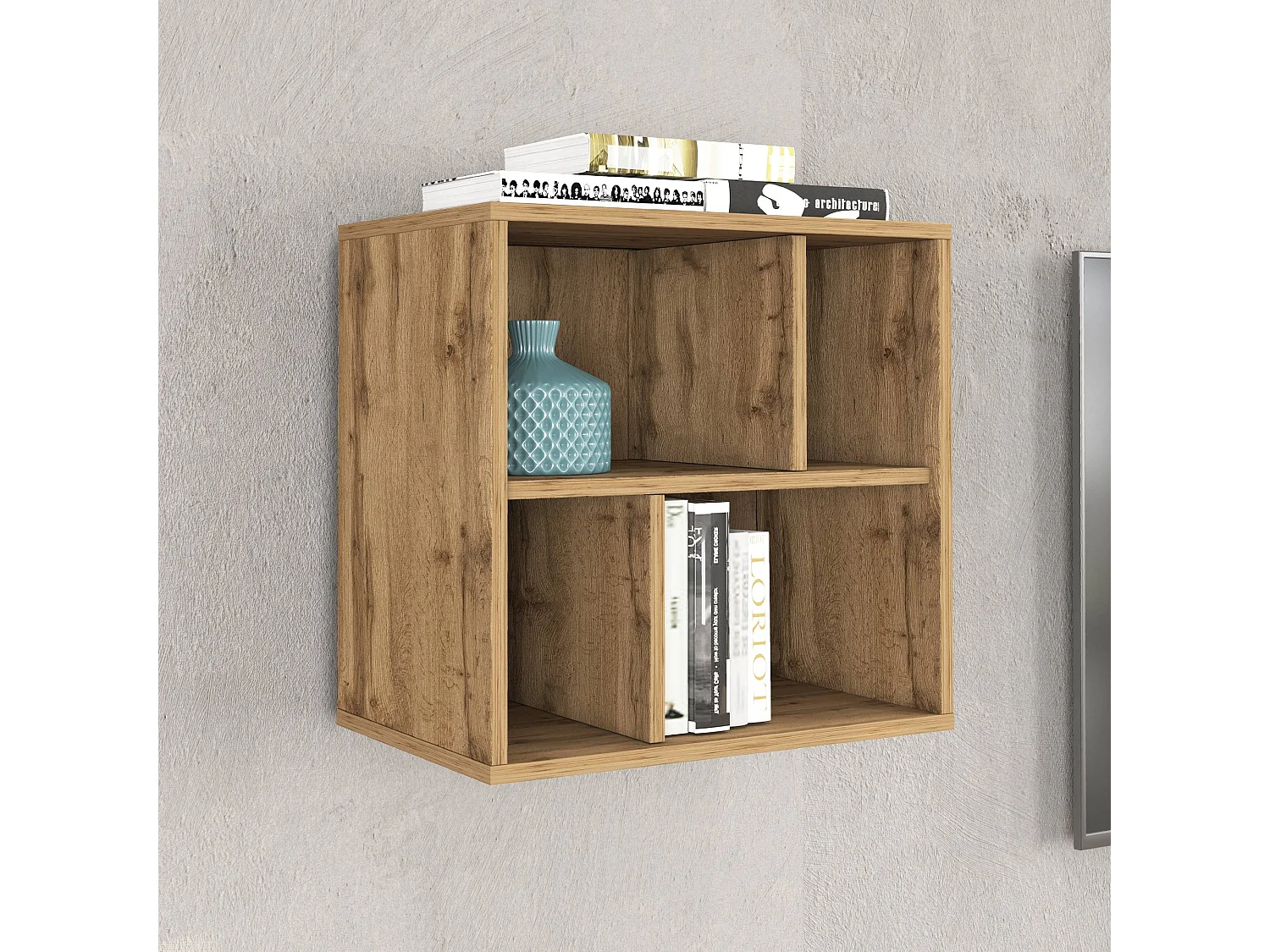Conjunto de mueble de TV Chronos blanco brillo y roble 180/290x40 cm