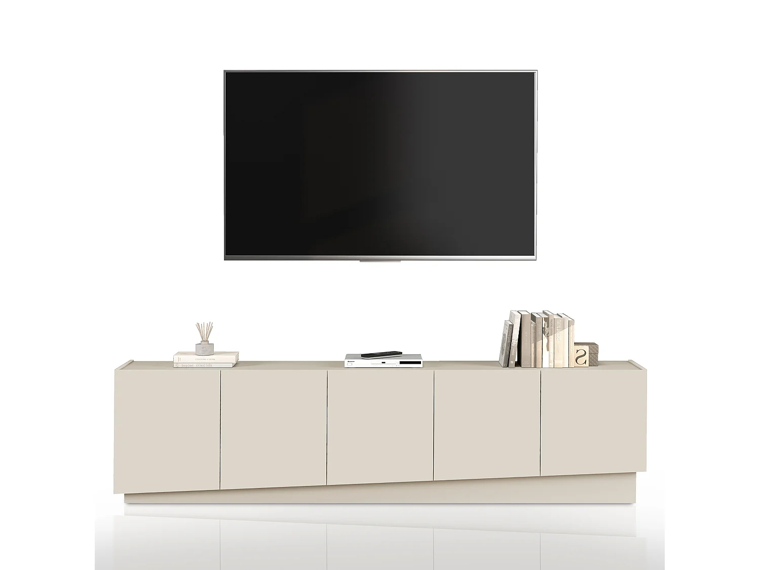 Mueble de TV Vela con 5 puertas color cachemira 225x35x60,4 cm