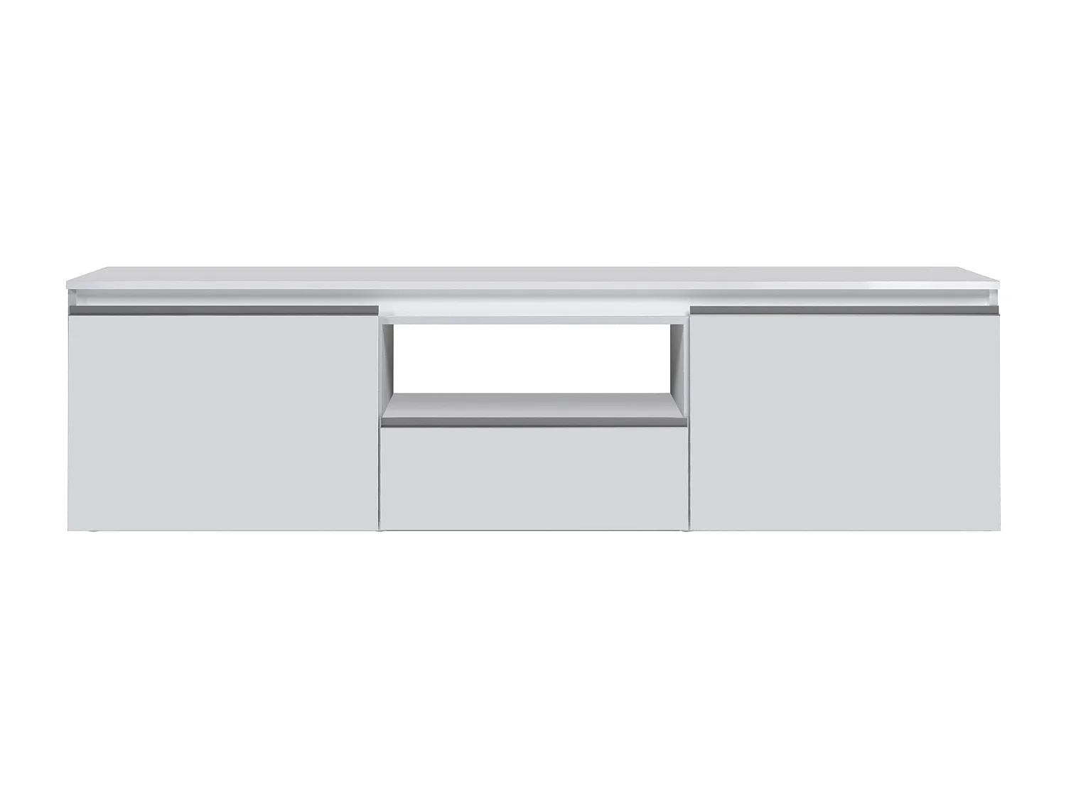 Mobile porta tv Magic a 2 ante e 1 cassetto bianco lucido 180x40x50 cm