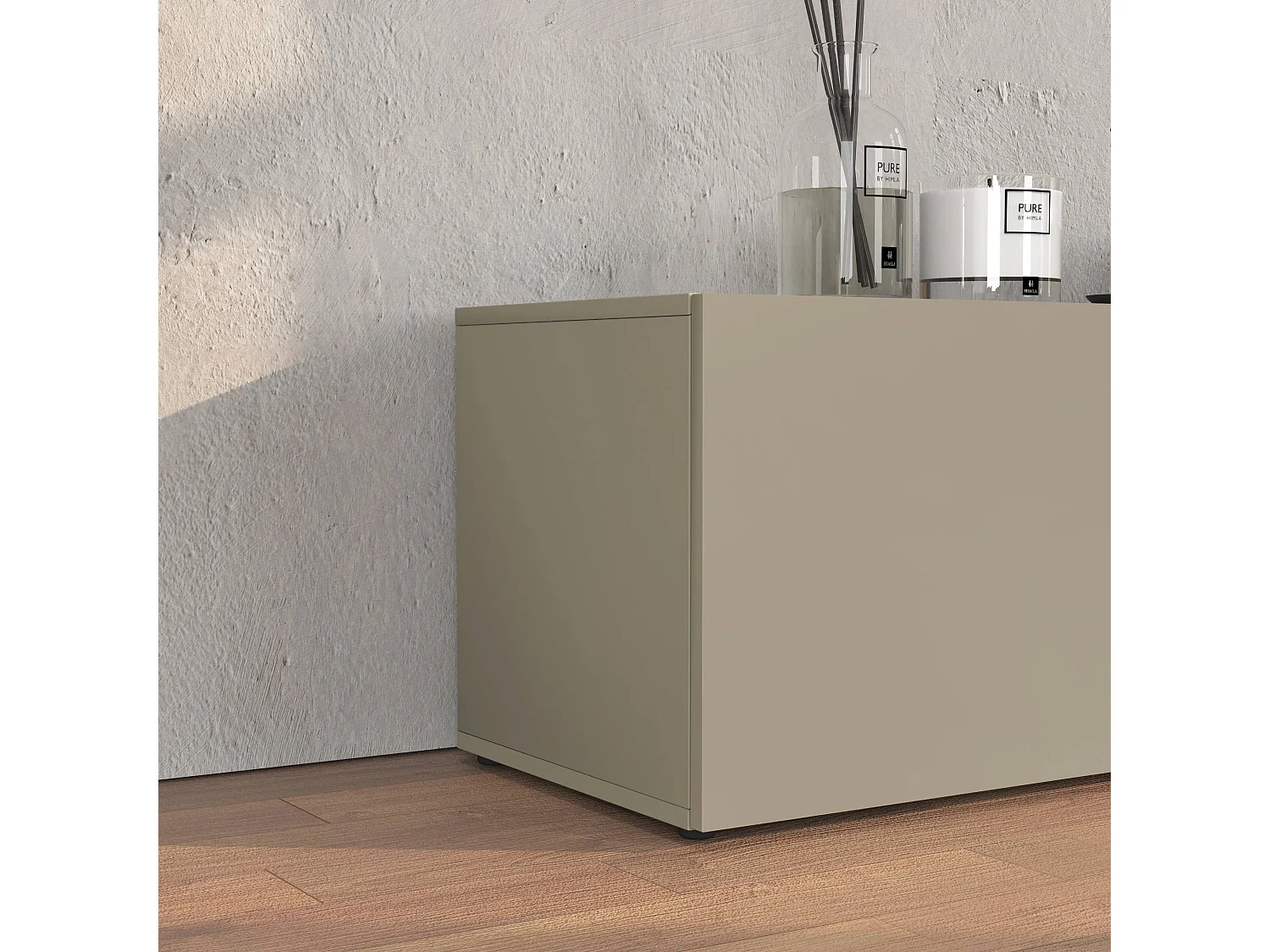 Parete attrezzata Chronos set soggiorno Tortora Opaco e Rovere 180/260x40 cm