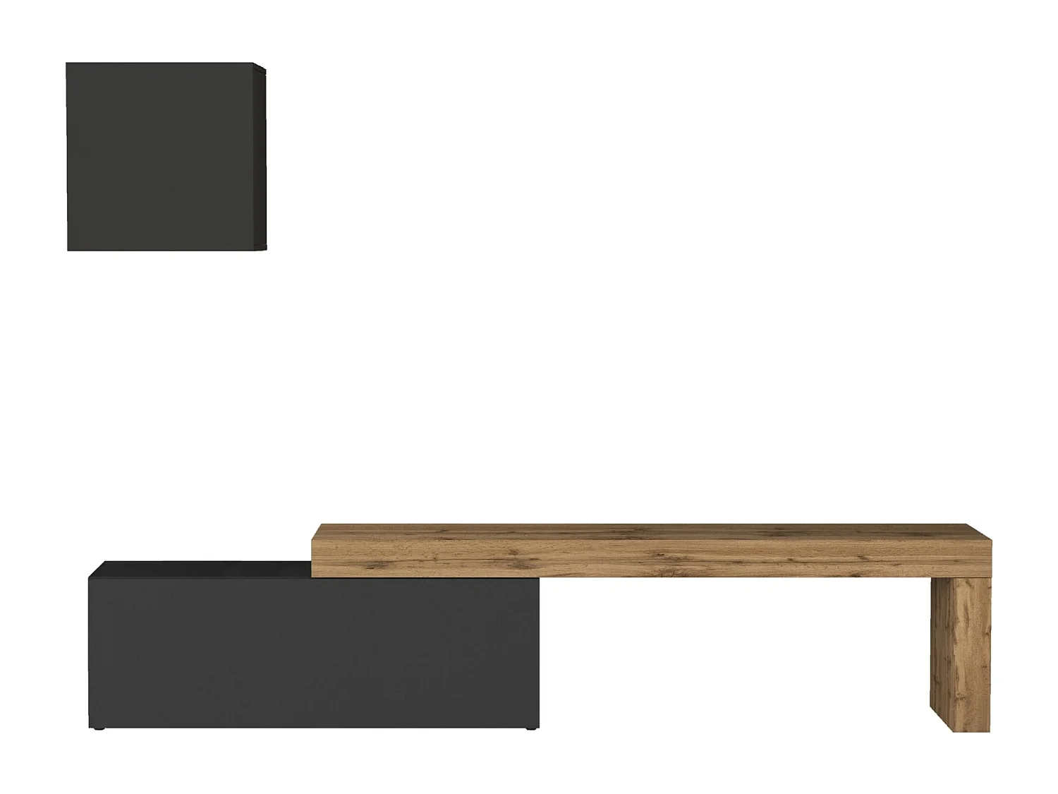 Parete attrezzata Chronos set soggiorno antracite opaco e rovere 180/290x40 cm