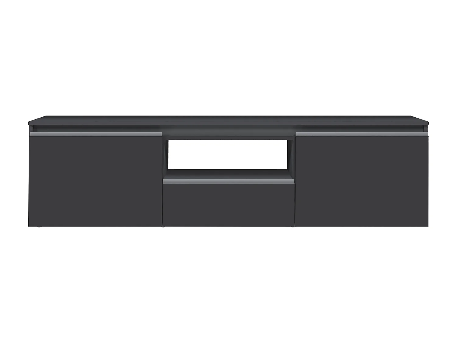 Mobile porta tv Magic a 2 ante e 1 cassetto antracite lucido 180x40x50 cm