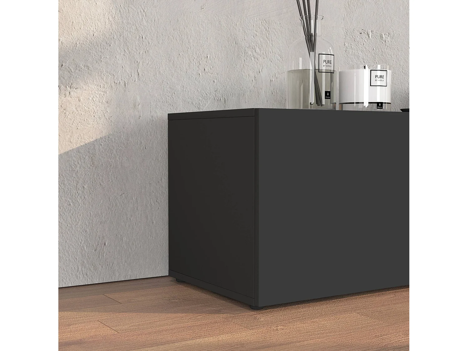 Parete attrezzata Chronos set soggiorno Antracite Opaco e Rovere 180/260x40 cm