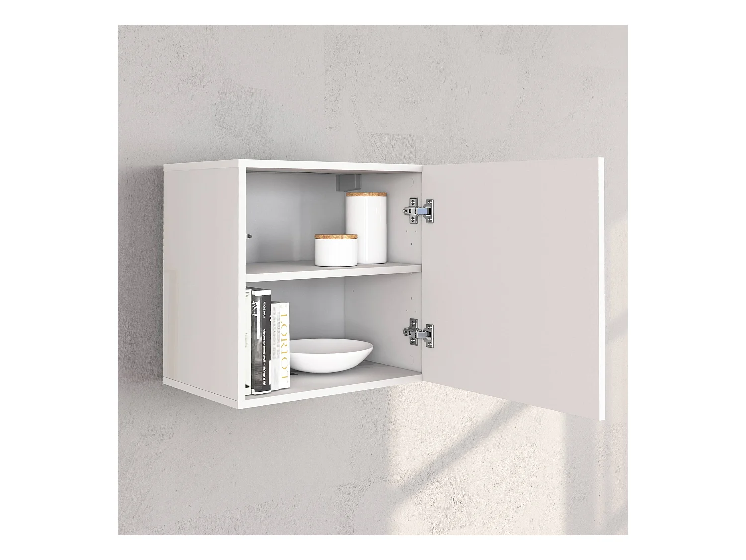 Parete attrezzata Chronos set soggiorno bianco lucido e rovere 190/350x40 cm