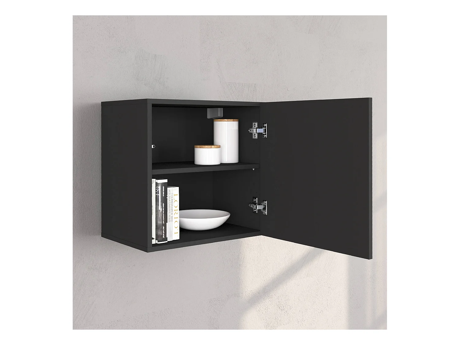 Parete attrezzata Chronos set soggiorno antracite opaco e rovere 190/350x40 cm