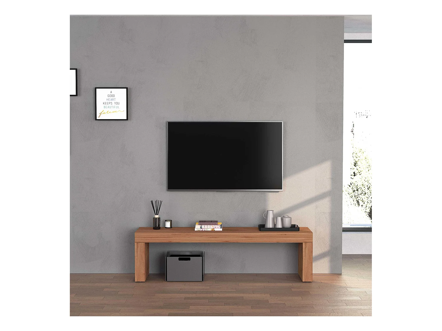 Panca porta tv Chronos colore rovere 180x40x51 cm