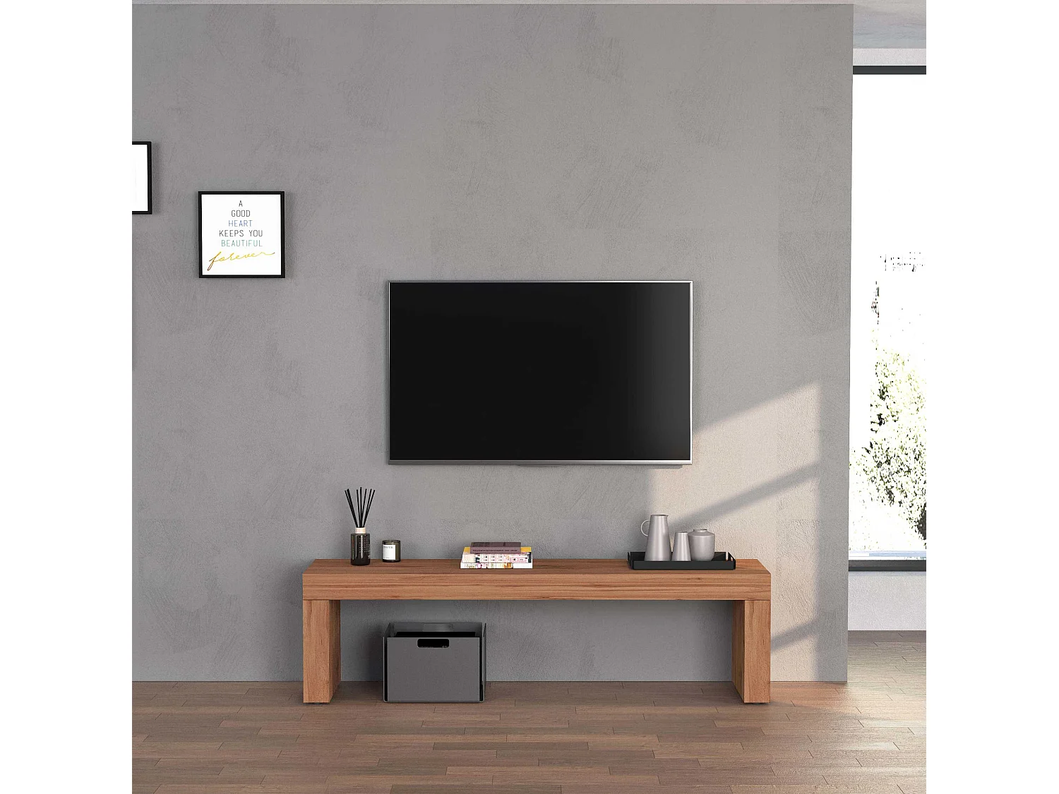 Panca porta tv Chronos colore rovere 180x40x51 cm