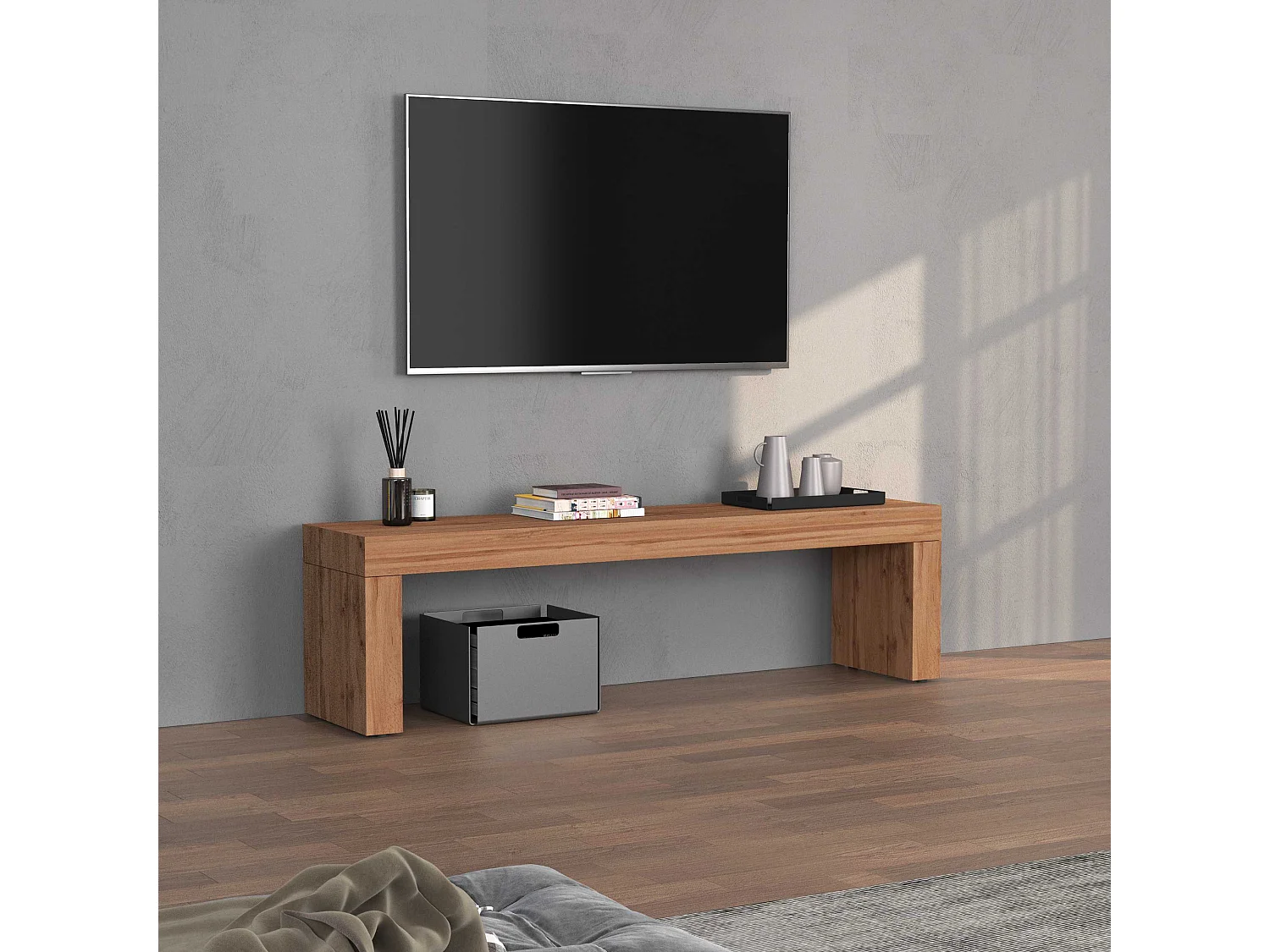 Panca porta tv Chronos colore rovere 180x40x51 cm