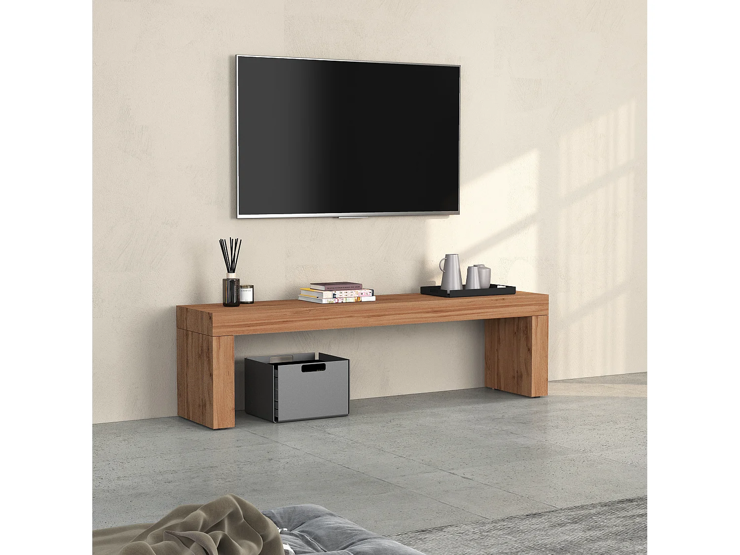 Panca porta tv Chronos colore rovere 180x40x51 cm