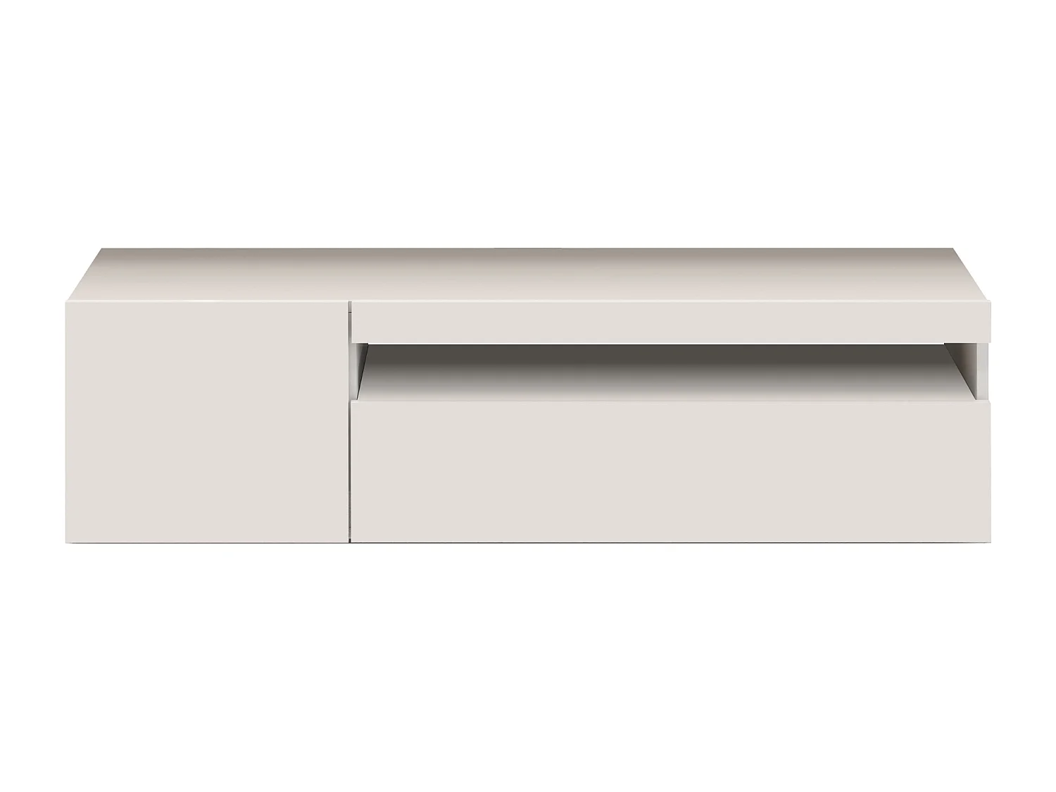 Mobile porta tv Potenza con 1 anta laterale e 1 anta a ribalta bianco lucido 130x40x36 cm