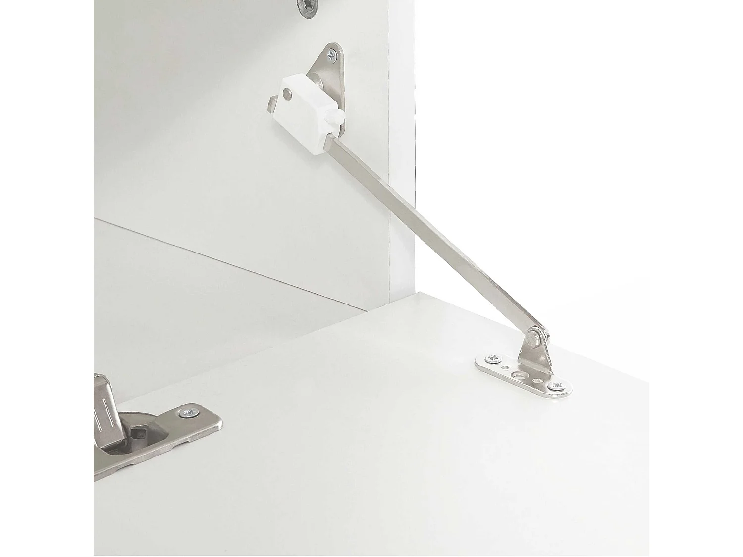 Mobile porta tv Real a 2 ante 1 ribalta e 1 vano aperto bianco lucido 150x40x40 cm