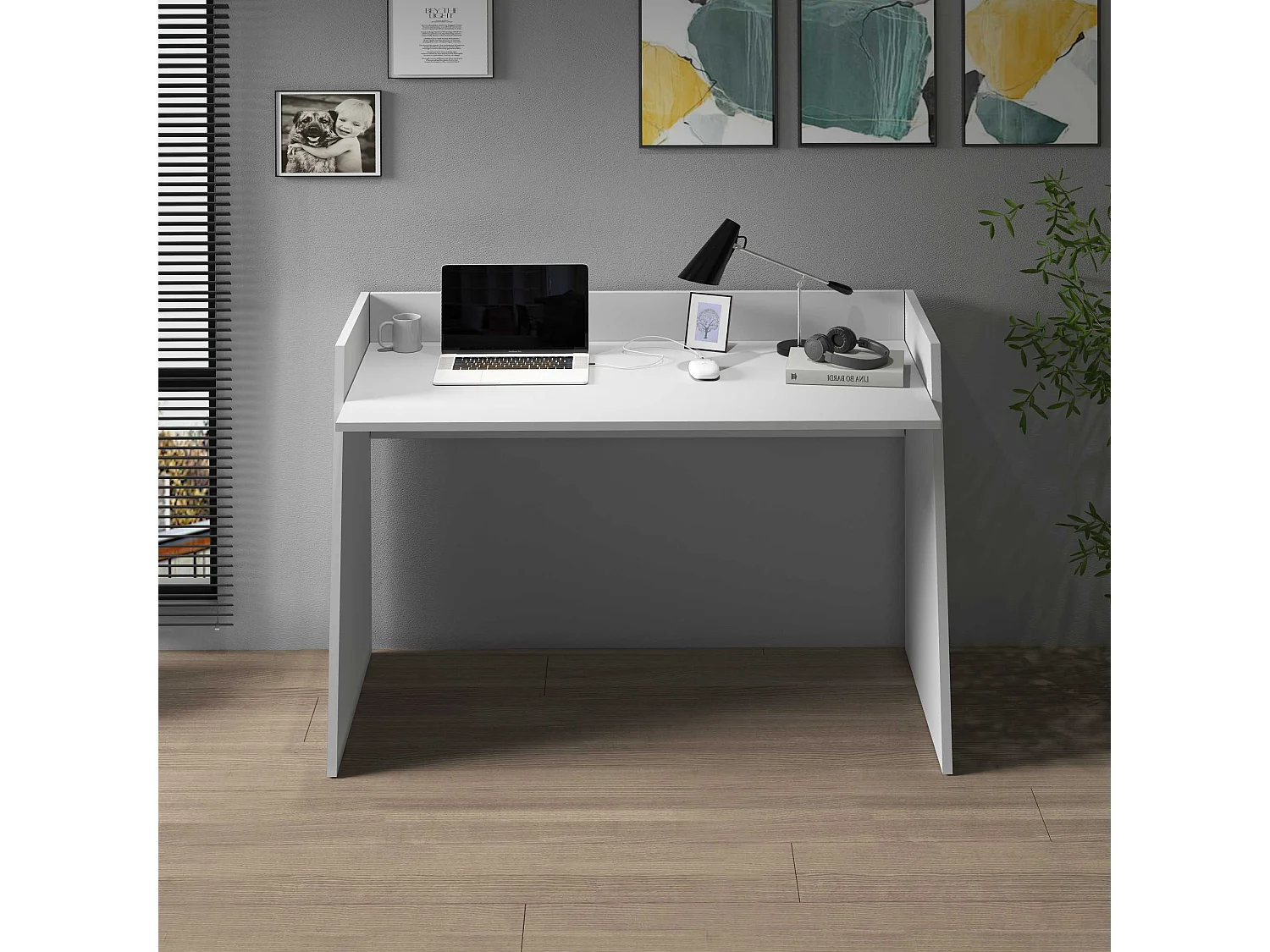 Scrivania Easy bianco opaco 100x50x75 cm