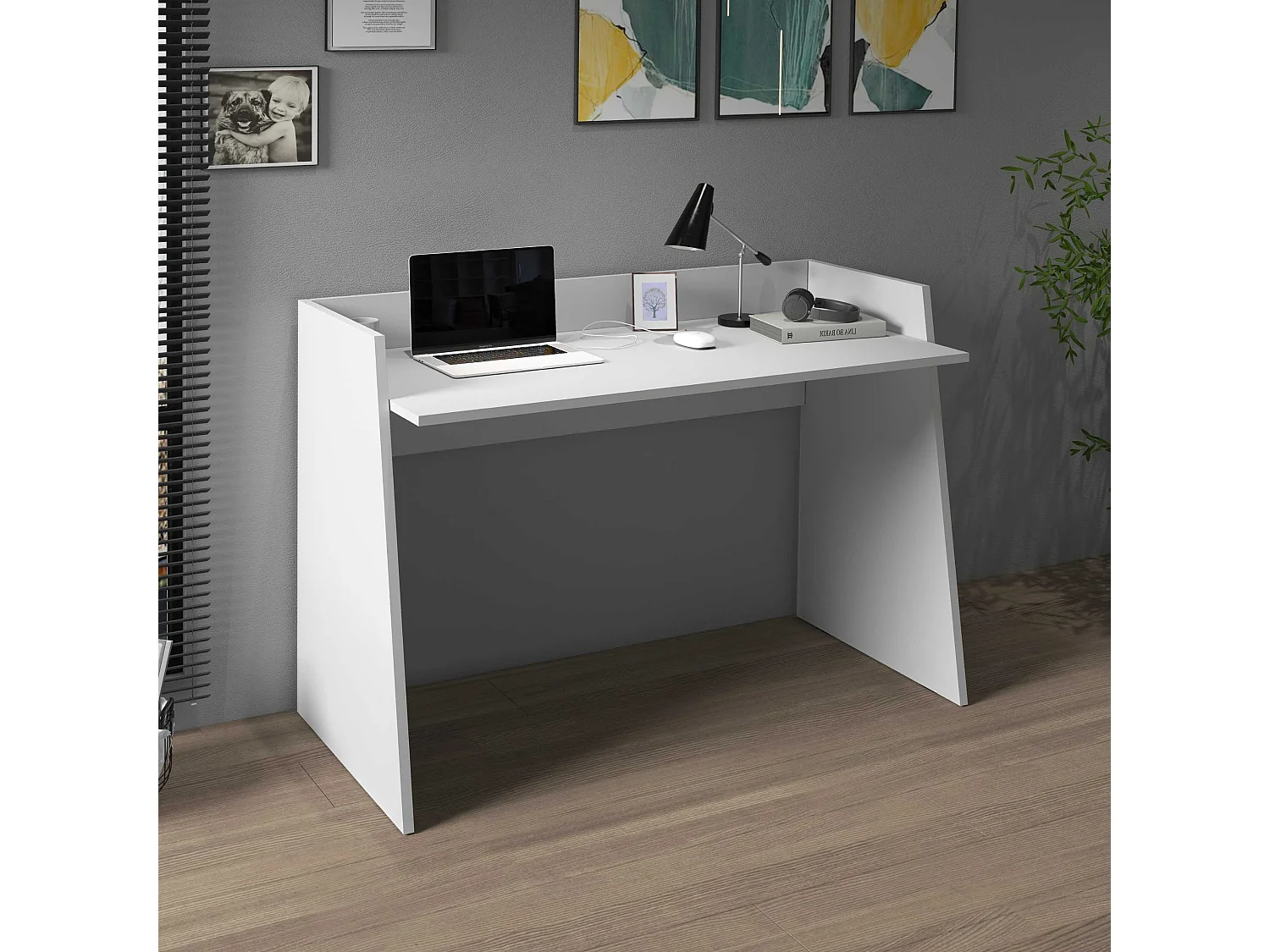 Scrivania Easy bianco opaco 100x50x75 cm