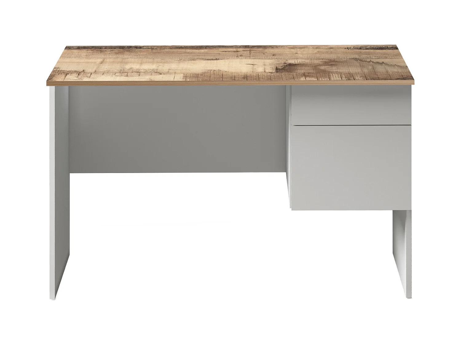 Scrivania Easy 1 anta e 1 cassetto acero e bianco opaco 110x50x75 cm