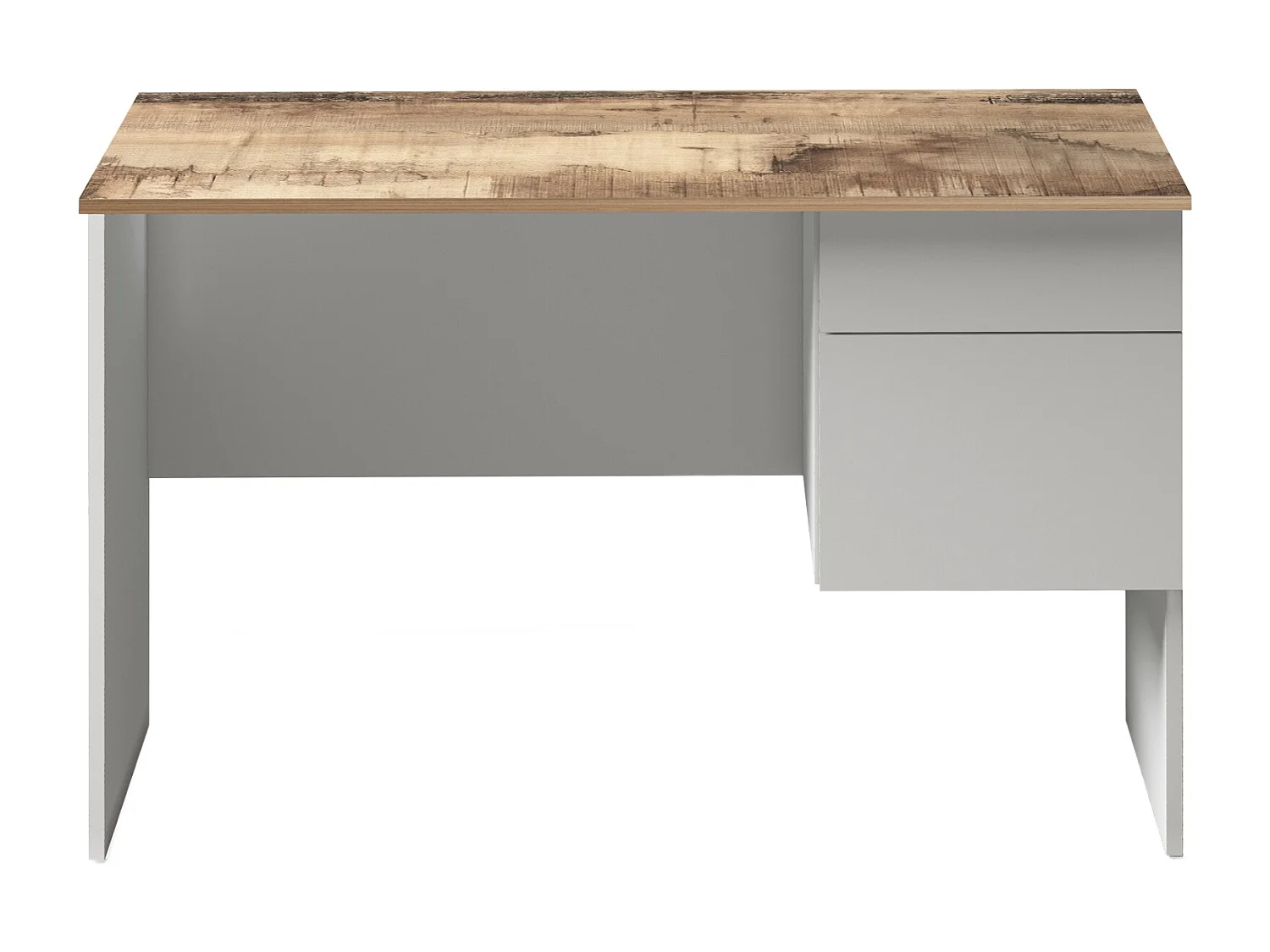 Scrivania Easy 1 anta e 1 cassetto acero e bianco opaco 110x50x75 cm