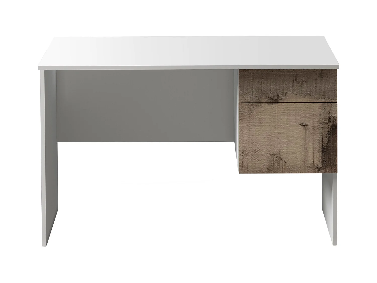 Scrivania Easy 1 anta e 1 cassetto bianco opaco e acero 110x50x75 cm