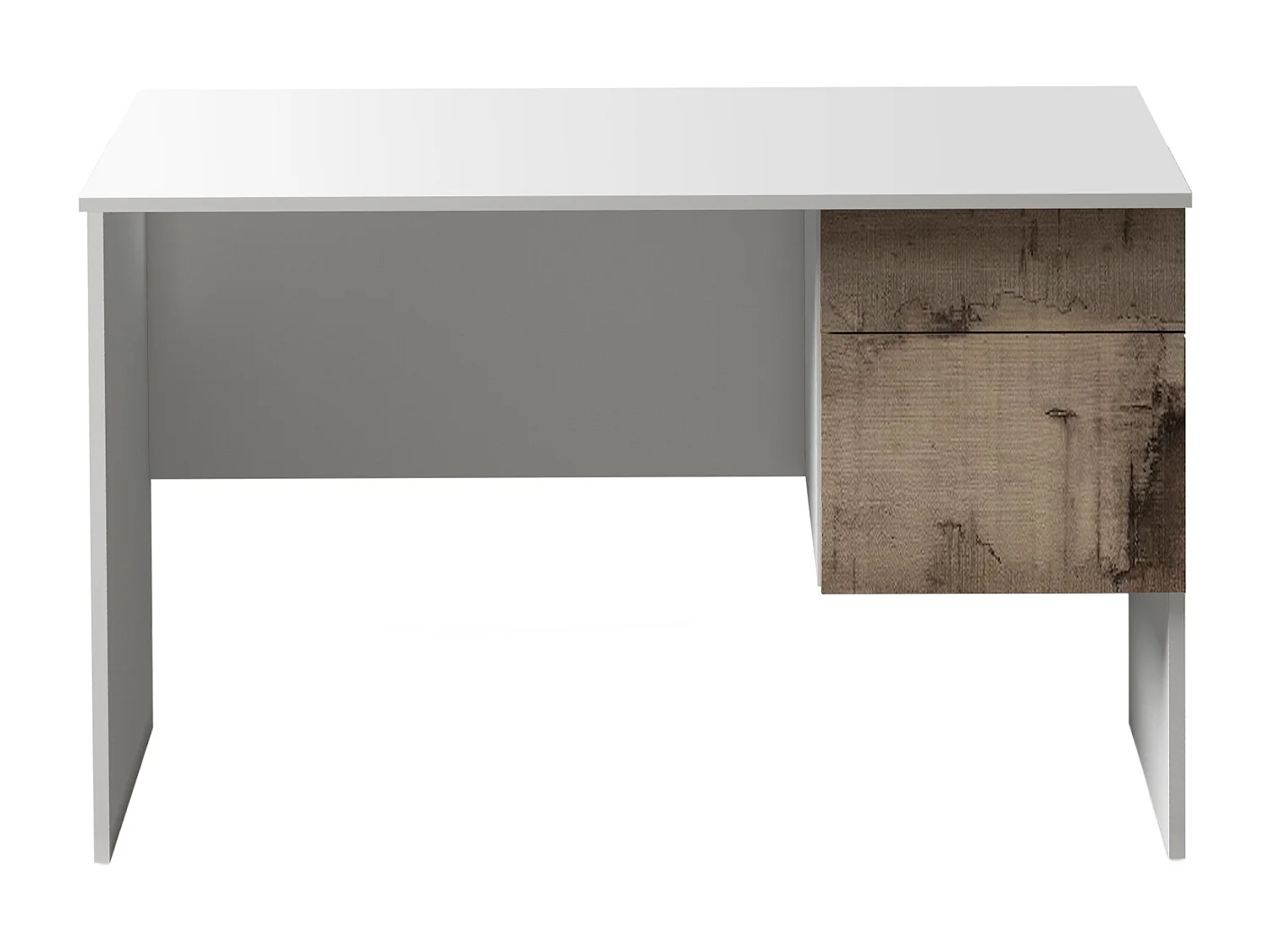 Scrivania Easy 1 anta e 1 cassetto bianco opaco e acero 110x50x75 cm