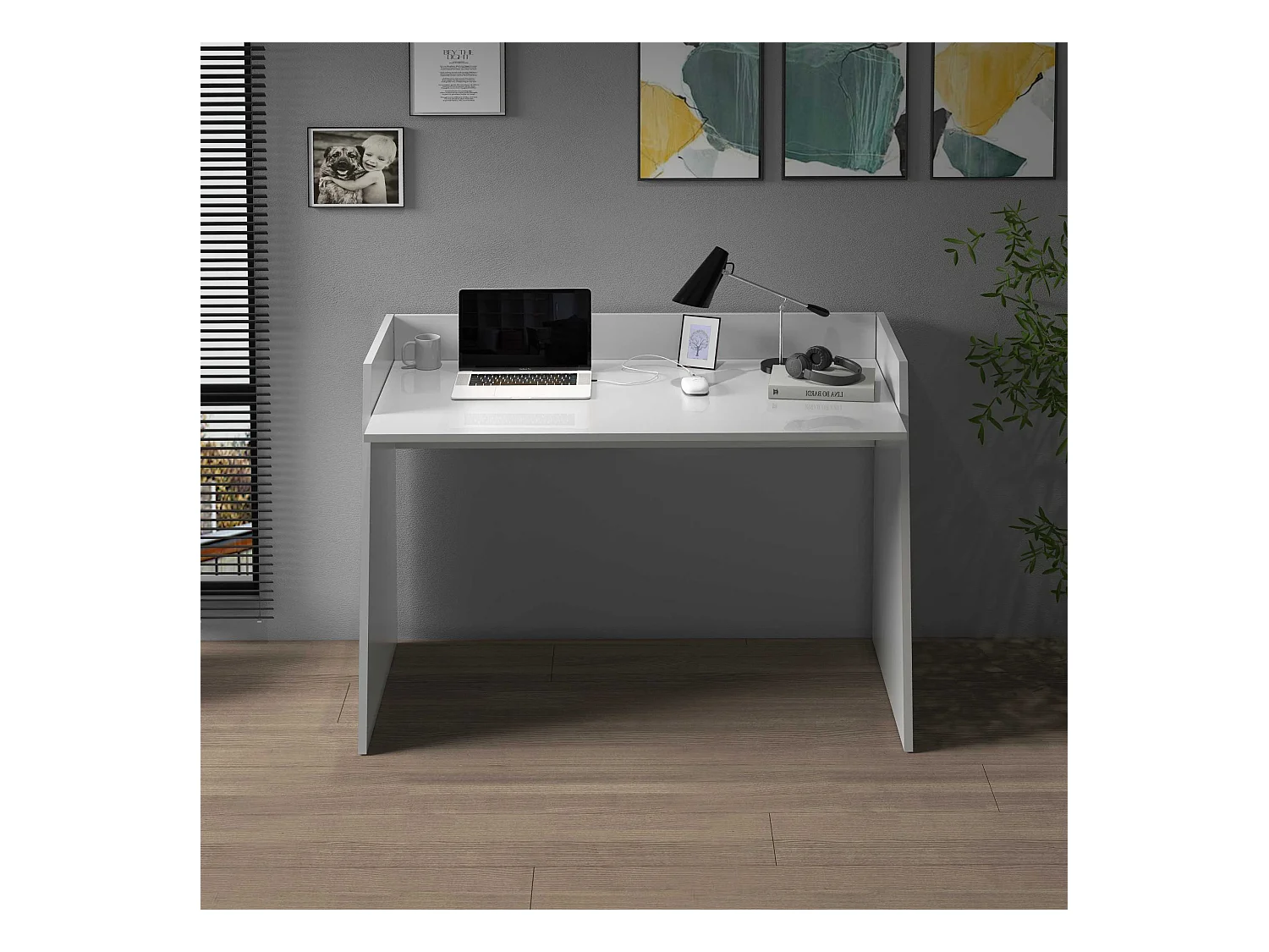 Scrivania Easy bianco lucido 100x50x75 cm