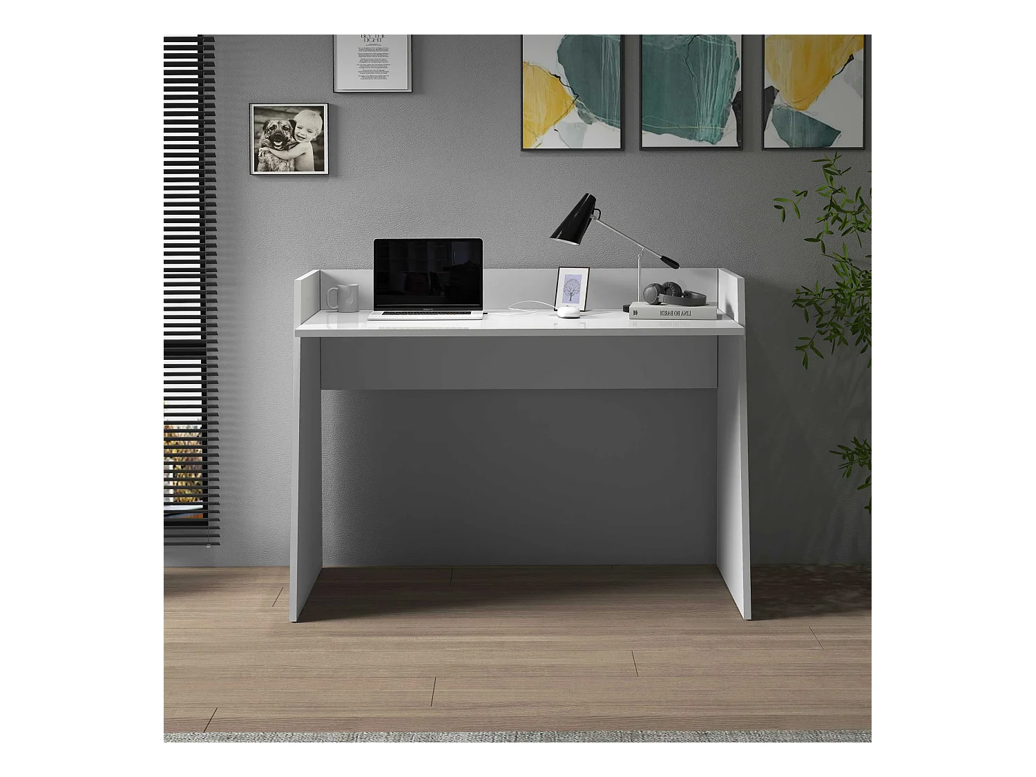 Scrivania Easy bianco lucido 100x50x75 cm