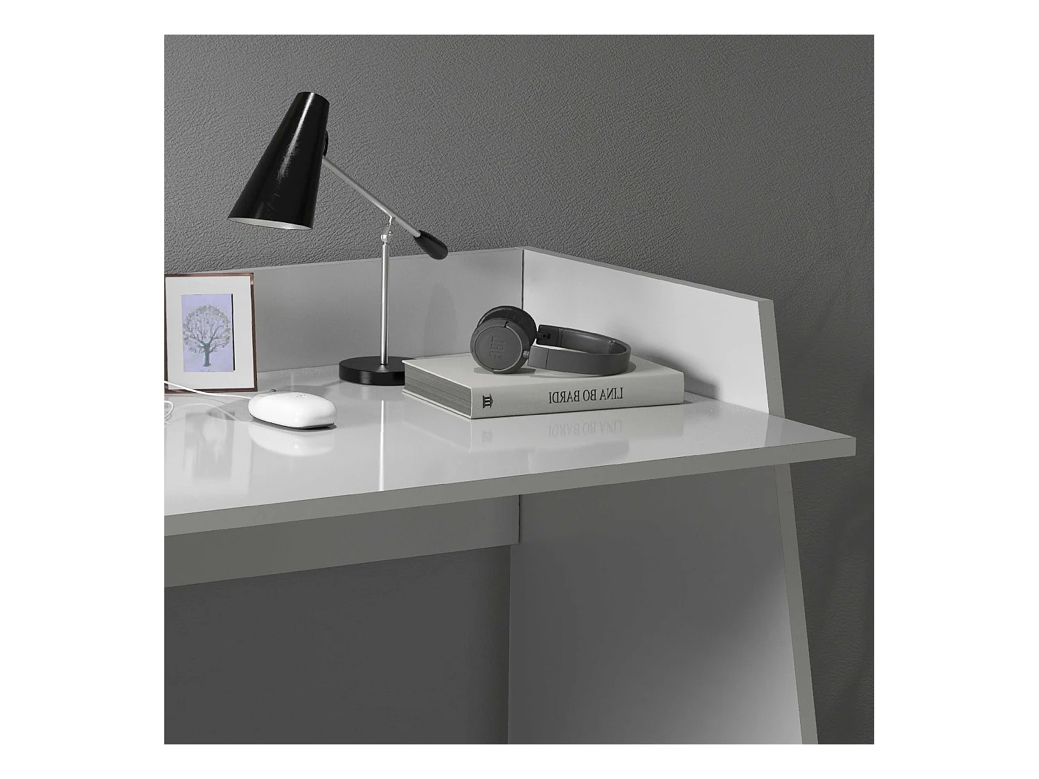 Scrivania Easy bianco lucido 100x50x75 cm