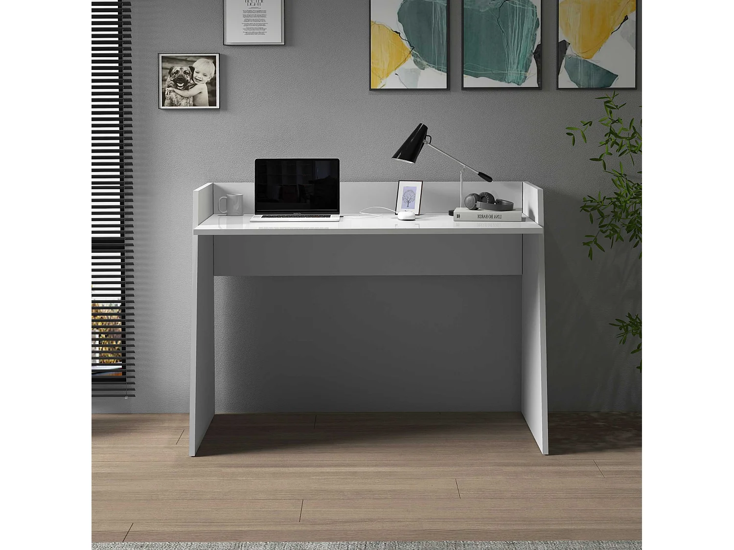 Scrivania Easy bianco lucido 100x50x75 cm