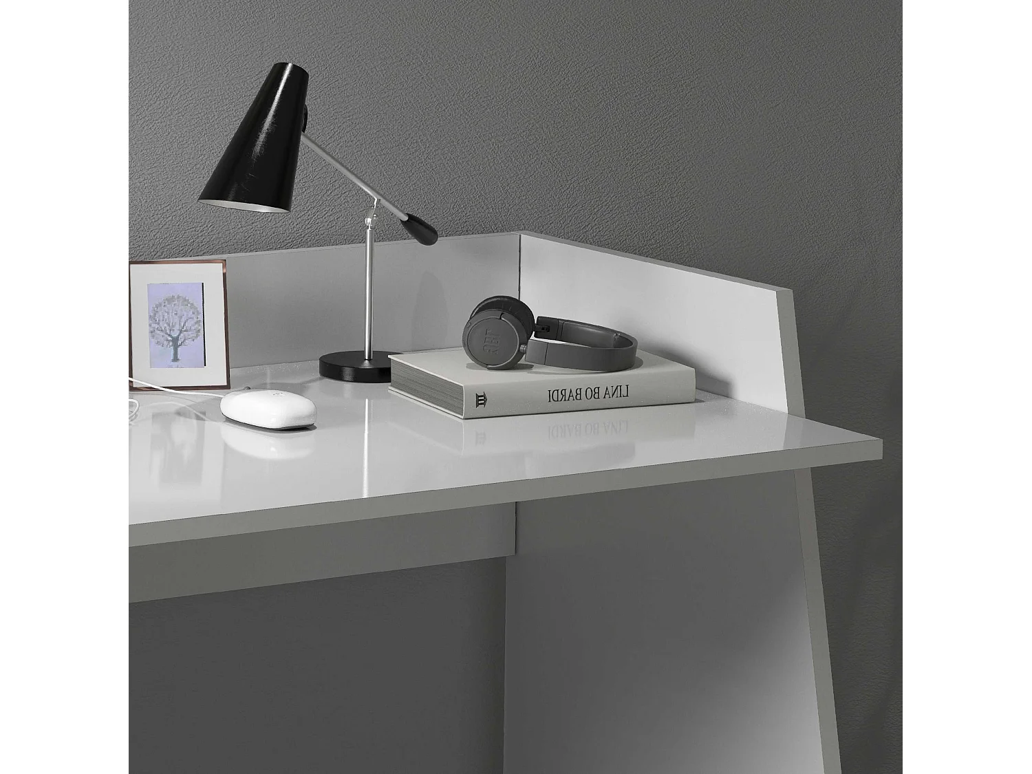 Scrivania Easy bianco lucido 100x50x75 cm