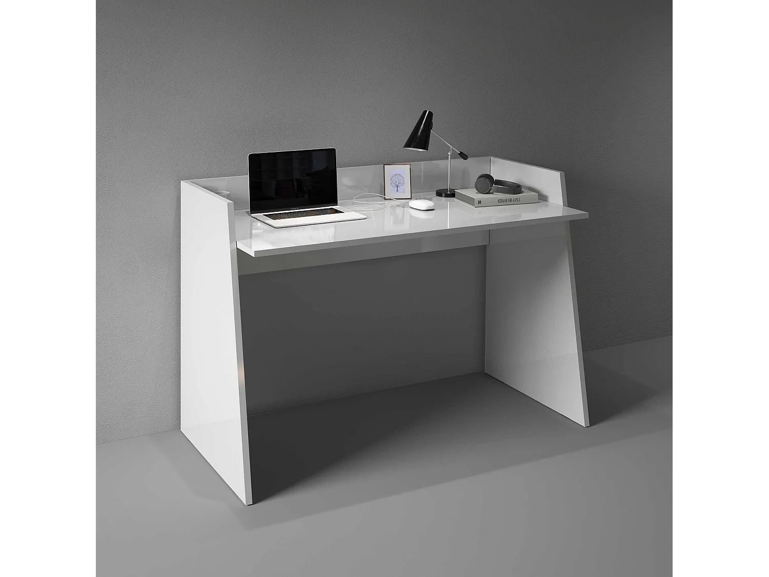 Scrivania Easy bianco lucido 100x50x75 cm
