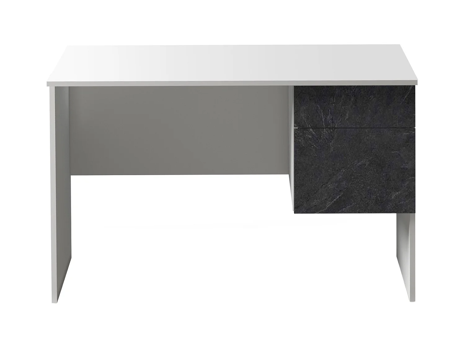 Scrivania Easy 1 anta e 1 cassetto bianco opaco e report 110x50x75 cm