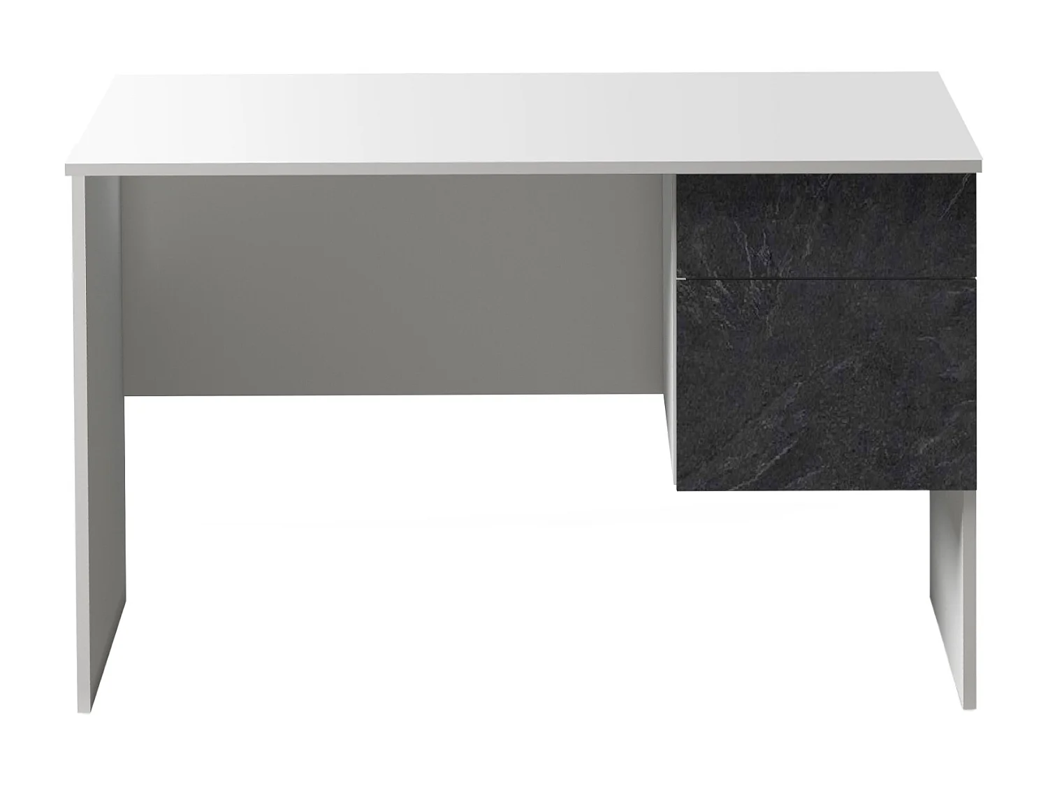 Scrivania Easy 1 anta e 1 cassetto bianco opaco e report 110x50x75 cm