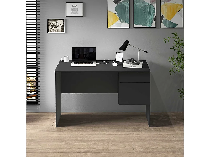 Scrivania Easy 1 anta e 1 cassetto antracite opaco 110x50x75 cm