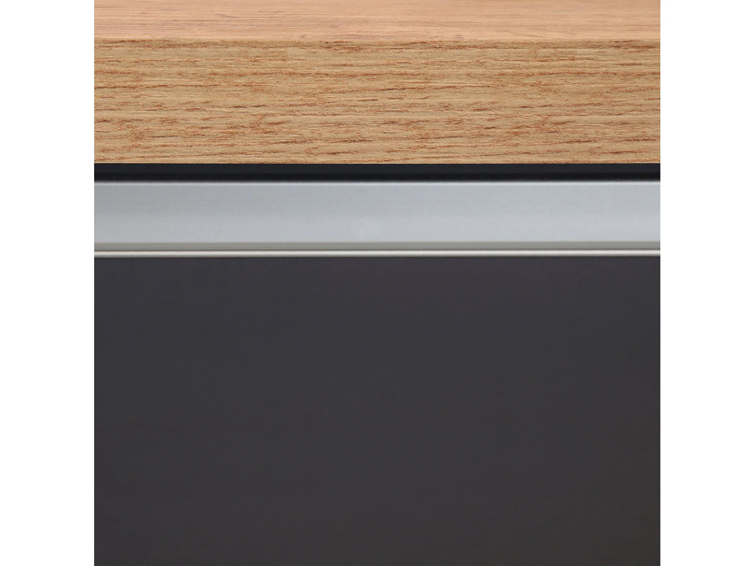 Îlot de cuisine Sole avec 4 portes et 4 tiroirs anthracite mat/chêne 200x90x90 cm