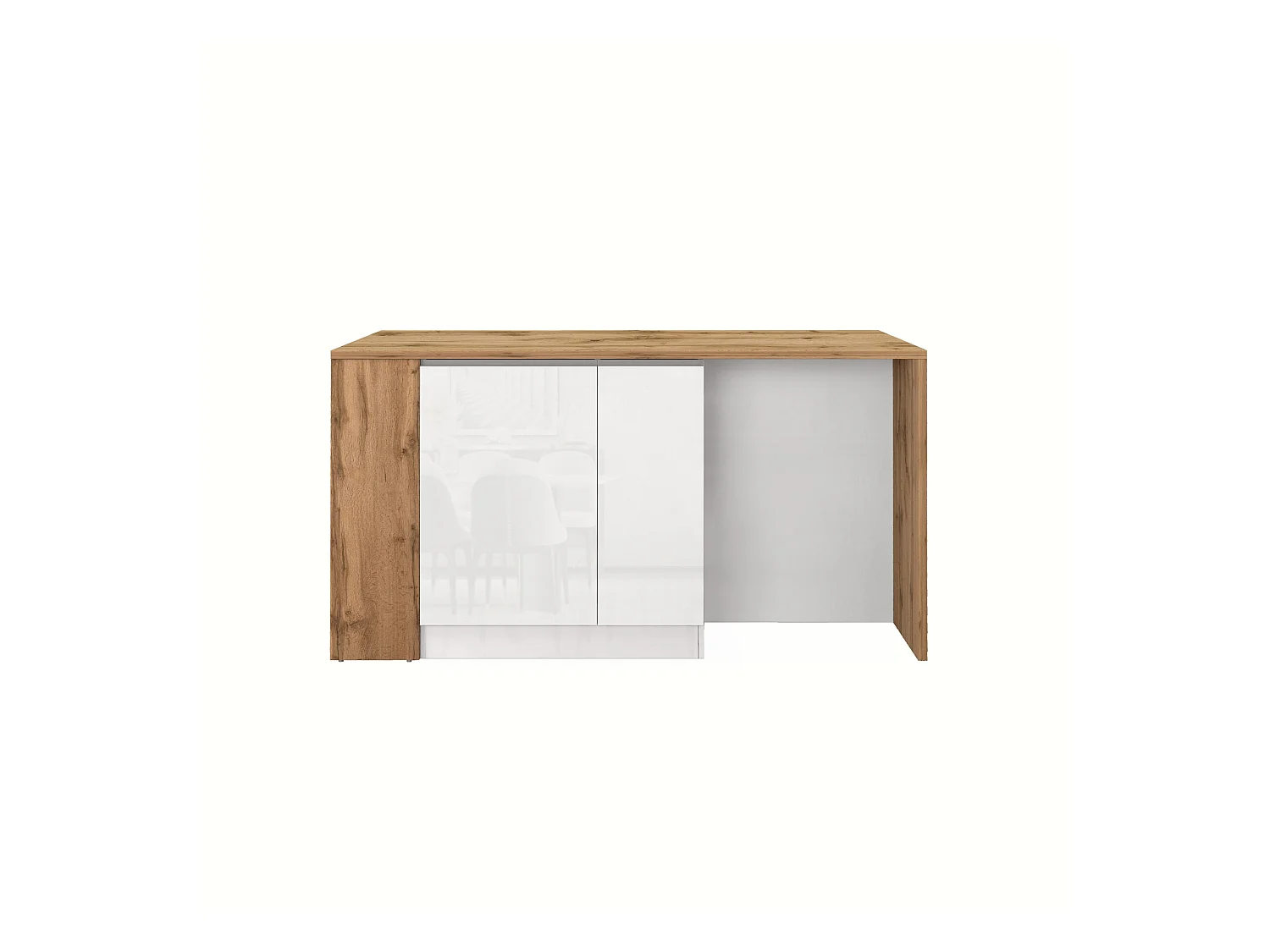 Isola da Cucina Effetto Legno Bianco Lucido/Rovere 168x90x91 cm