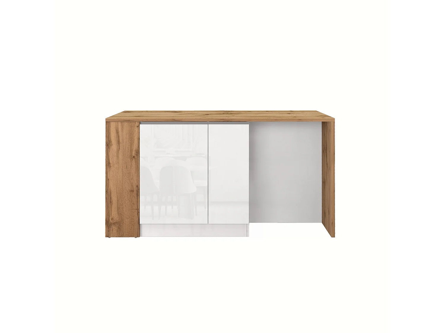 Isola da Cucina Effetto Legno Bianco Lucido/Rovere 168x90x91 cm