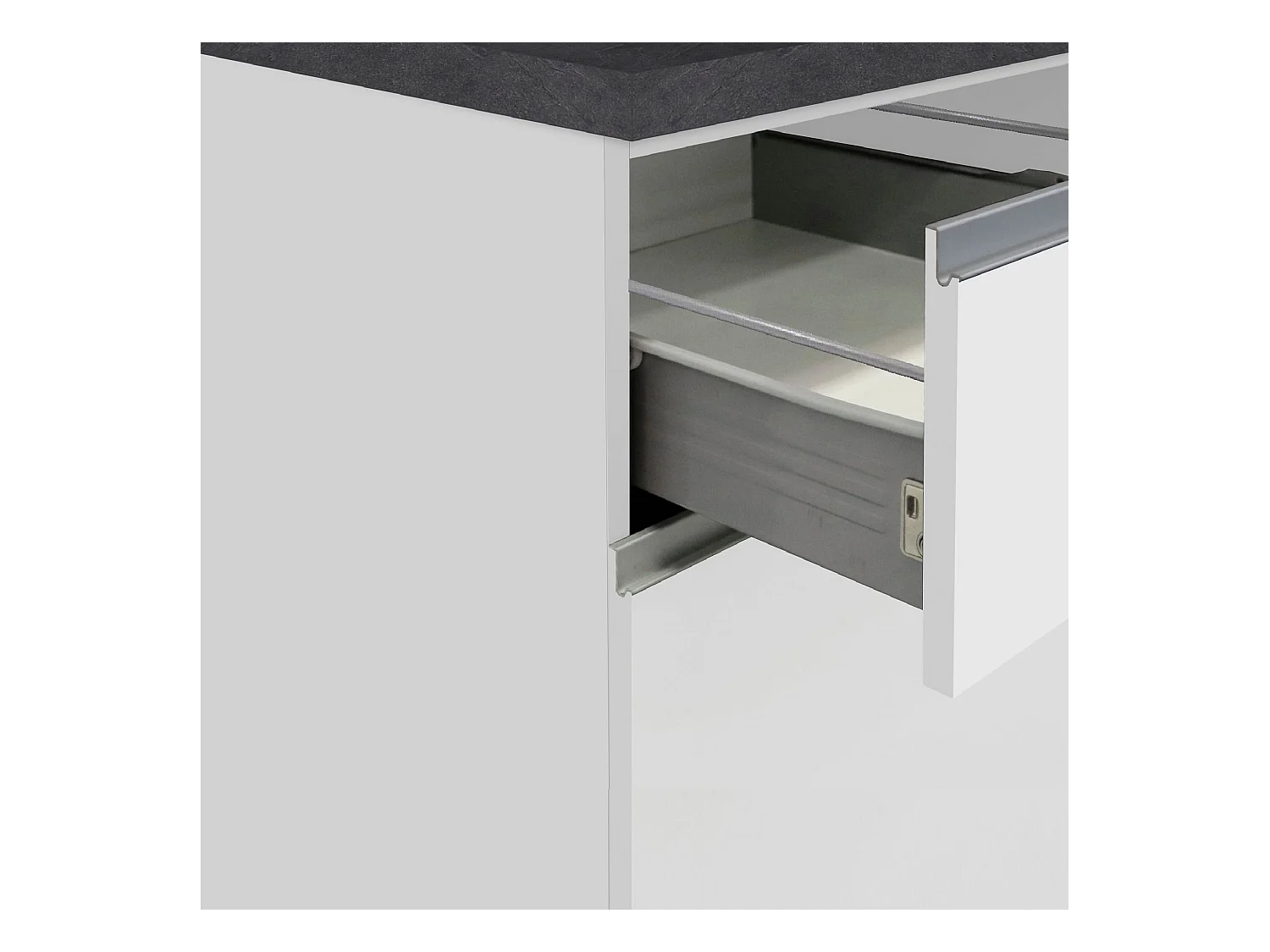 Isola da cucina Sole a 2 ante e 2 cassetti bianco lucido e report 160x90x90 cm