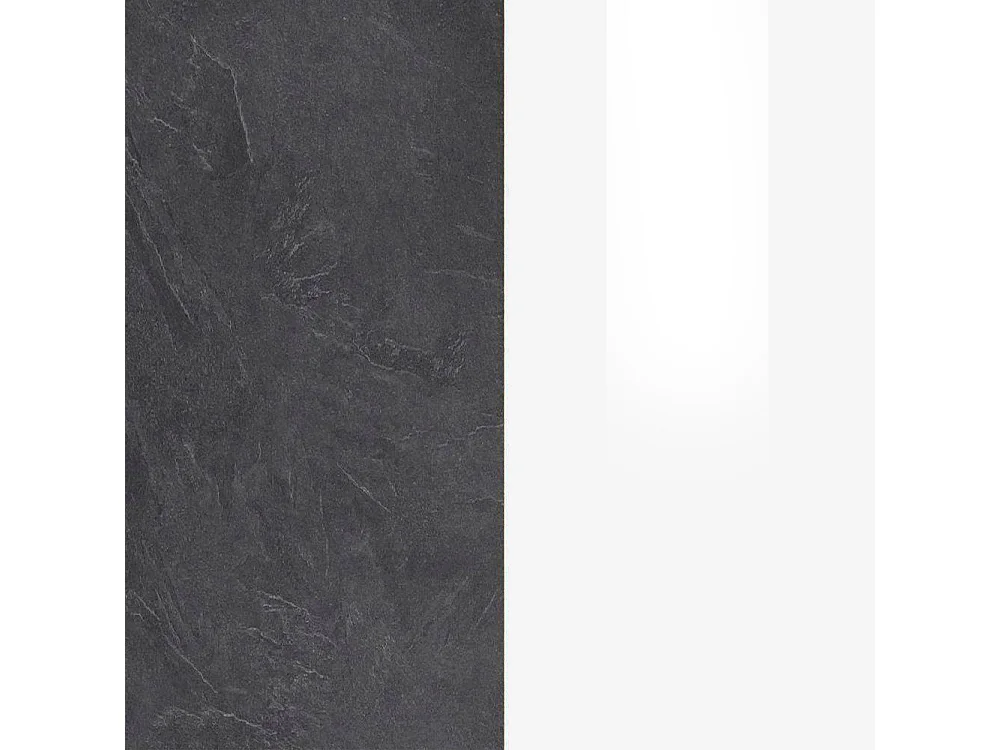 Îlot de cuisine Sole avec 2 portes et 2 tiroirs blanc brillant et ardoise report 160x90x90 cm