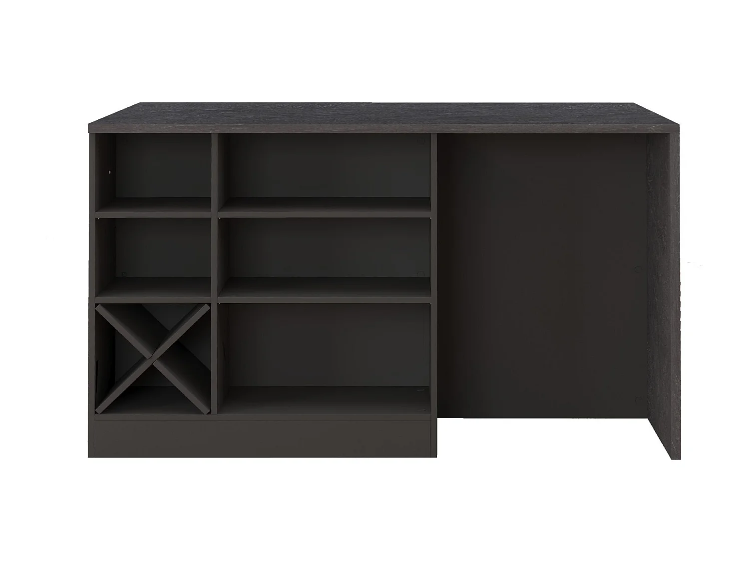 Isola da cucina Sole con 1 anta 2 cassetti e 6 vani antracite opaco/report 153x90x91 cm