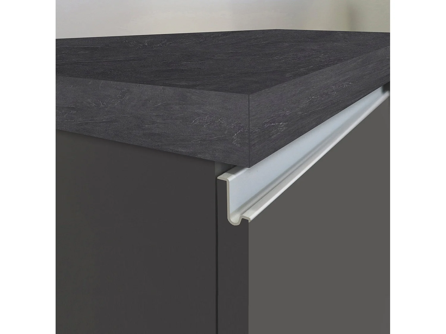Isola da cucina Sole con 1 anta 2 cassetti e 6 vani antracite opaco/report 153x90x91 cm