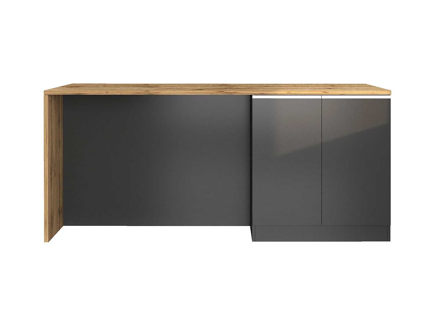 Isola da cucina Sole a 4 ante antracite opaco/rovere 200x90x90 cm