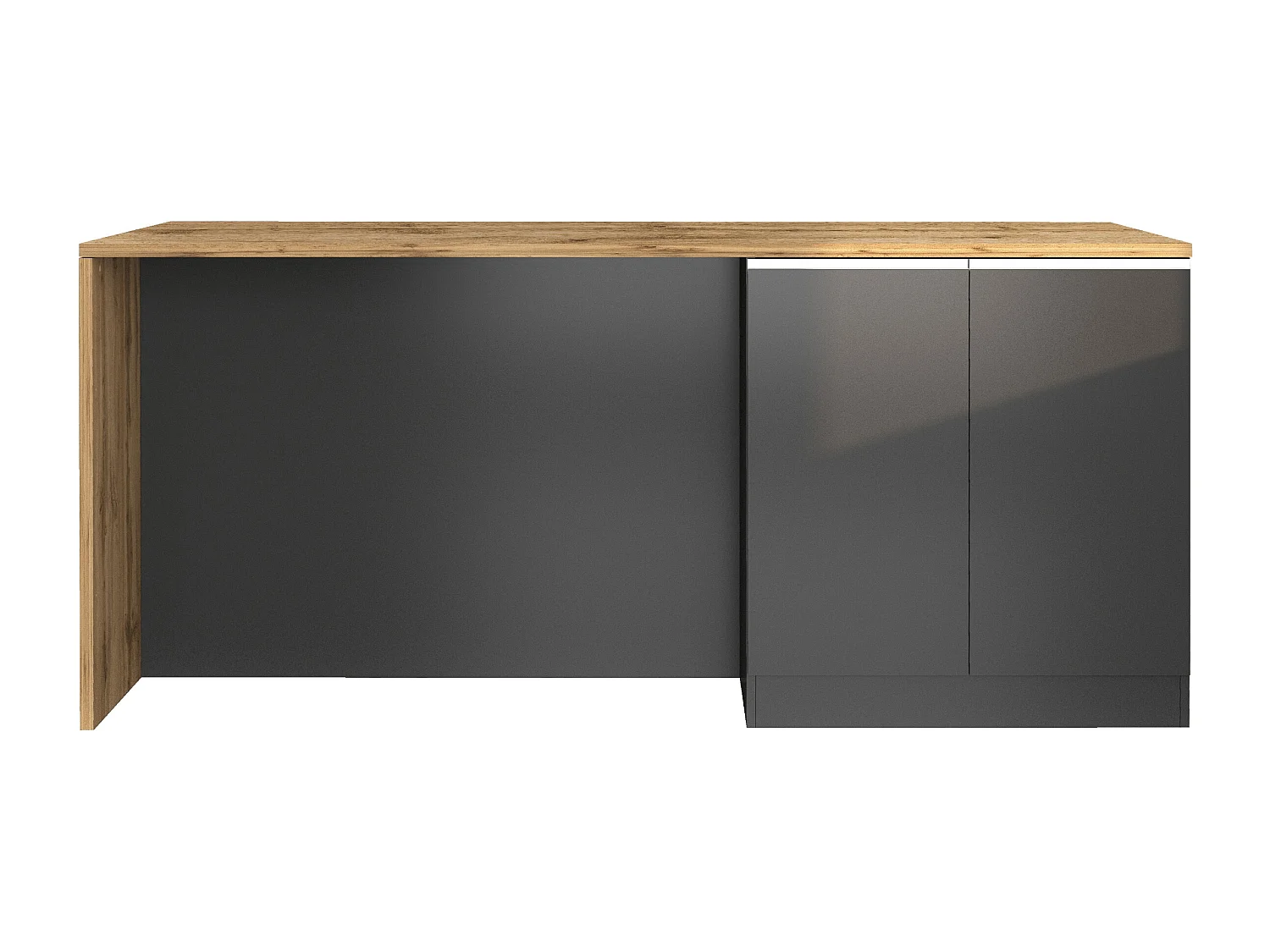 Isola da cucina Sole a 4 ante antracite opaco/rovere 200x90x90 cm