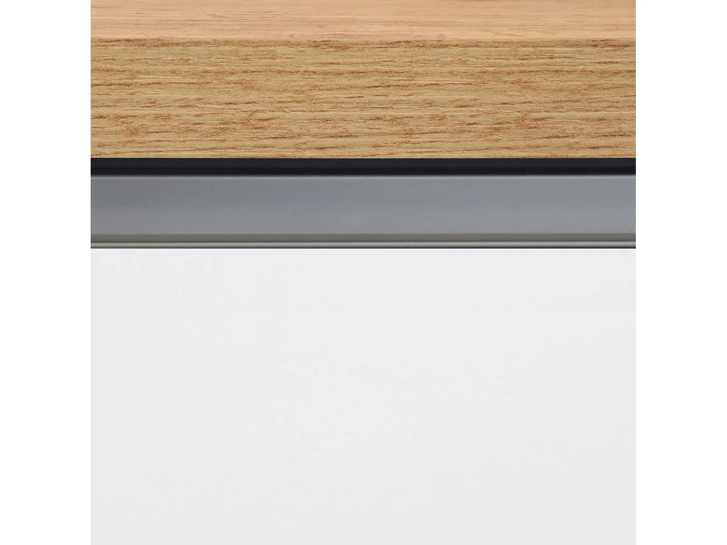 Isola da cucina Sole a 4 ante e 4 cassetti bianco lucido e rovere 200x90x90 cm