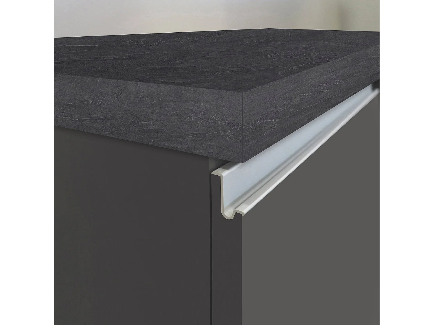 Isla de cocina Sole con 2 puertas en antracita mate/report 160x90x90 cm